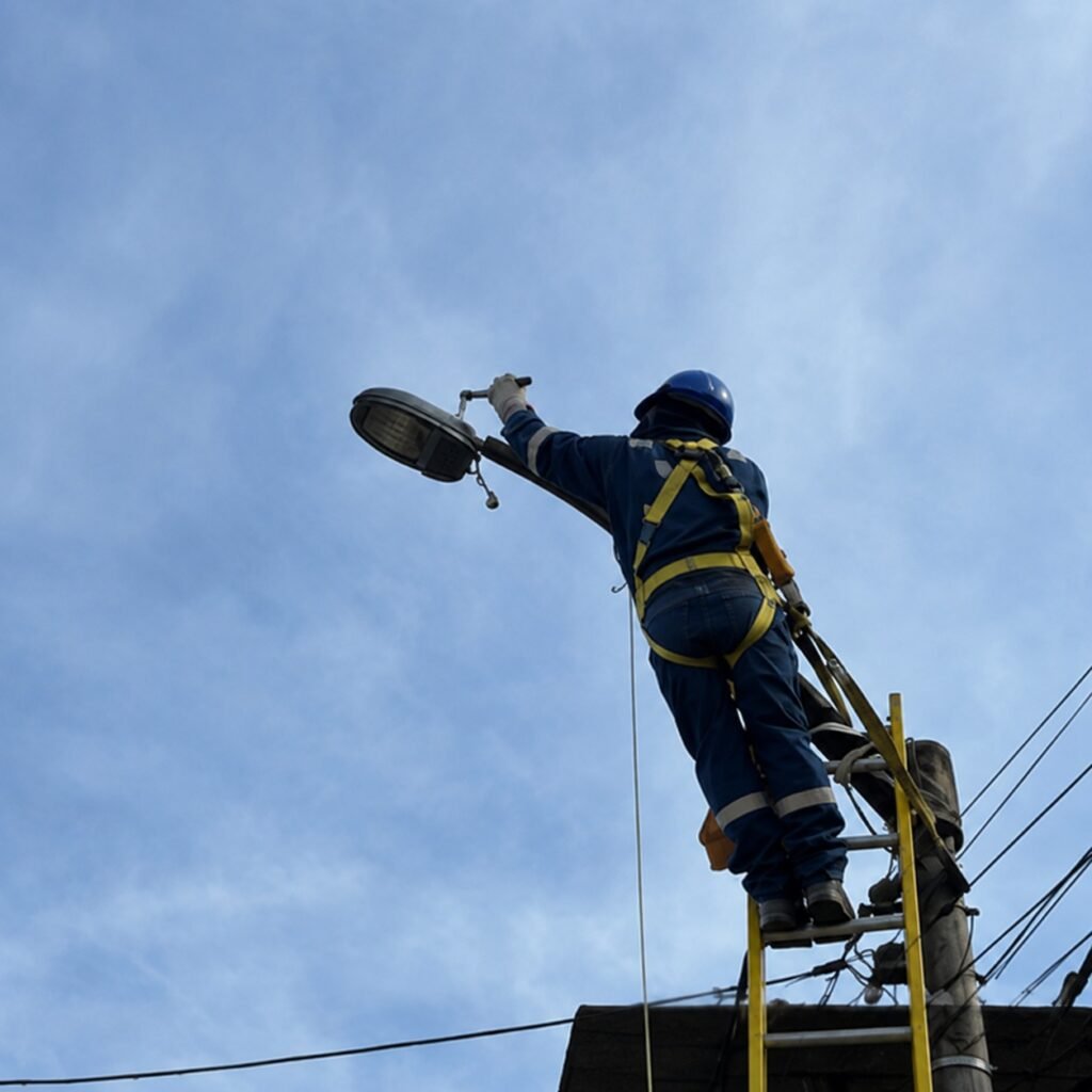 ENOSA instala 88 luminarias LED y mejora el alumbrado público de Canchaque