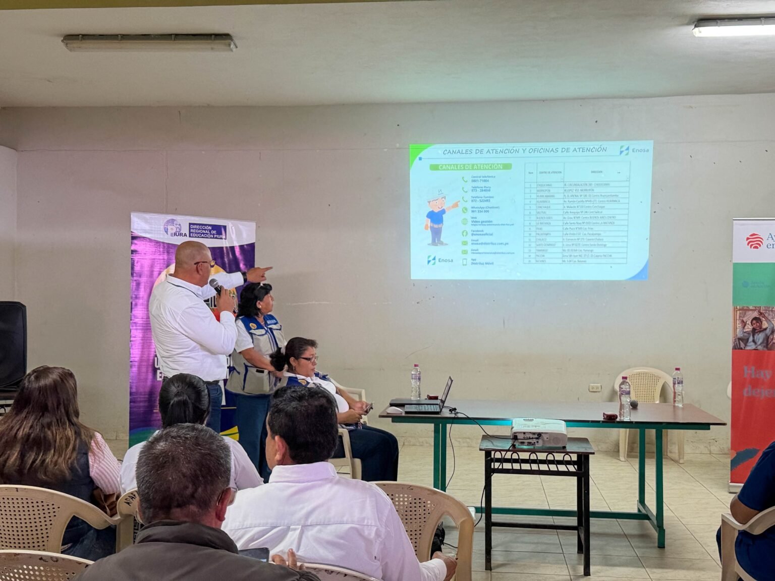 ENOSA y UGEL Piura capacitan a directores de Canchaque y San Miguel de El Faique en prevención de riesgos eléctricos