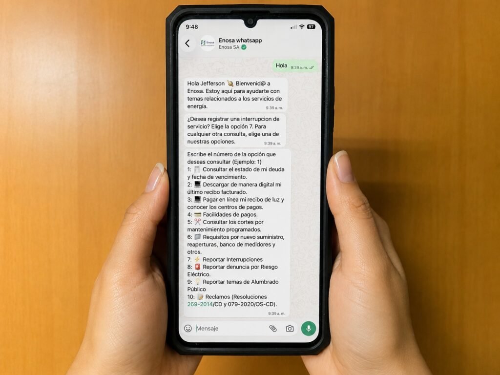 ENOSA automatiza WhatsApp para atender consultas y trámites al instante