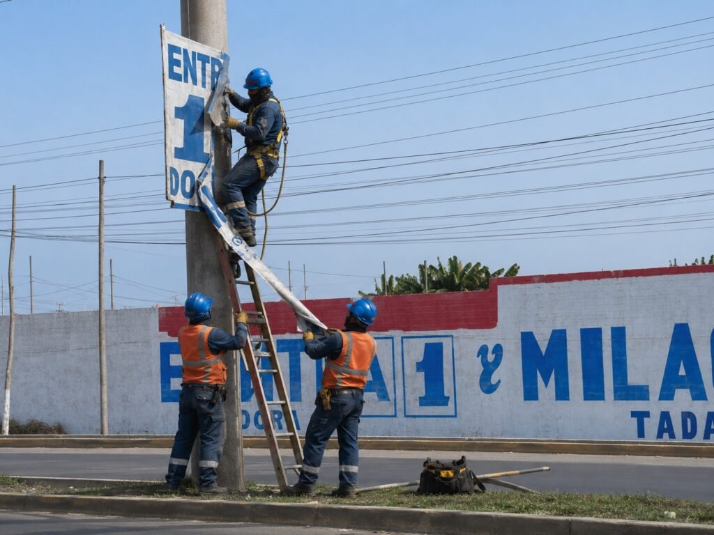 Propaganda electoral en postes eléctricos puede generar accidentes y fallas en el servicio